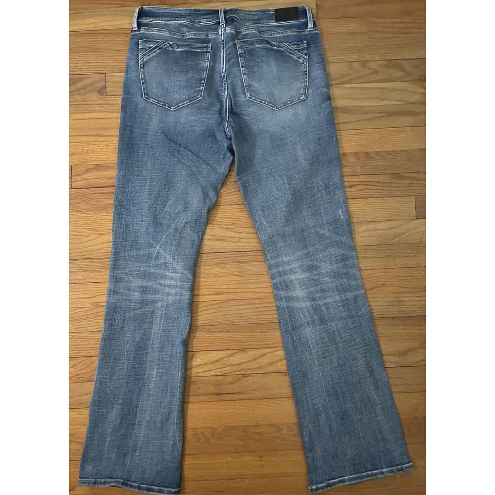 New Buckle Black TAILORED BOOTCUT Shaping Stretch Denim Jeans Women 32x36 Long